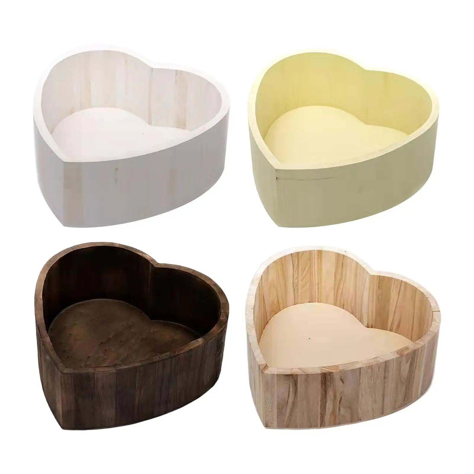 Cesta fotografía bebé con base y bañera de madera natural - imagen 2