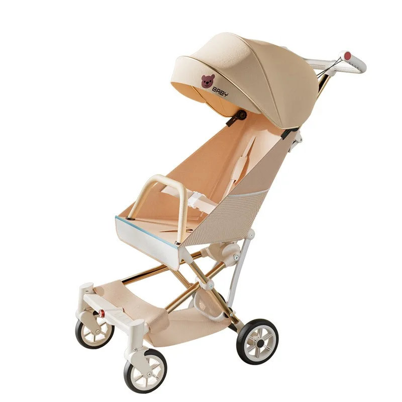 2025Artefacto para caminar para bebé, carrito de paraguas simple de viaje plegable, bolsillo para niños, carrito ligero de viaje para bebé - imagen 4