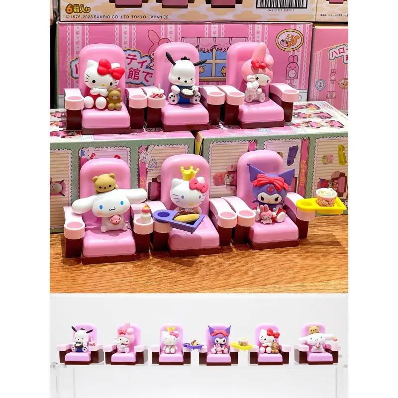 Sanrio-caja ciega de juguete para ver películas, teatro, escena de cine, figura de Anime, Hello Kitty, My Melody, muñeca Kuromi, juguetes para coleccionar adornos