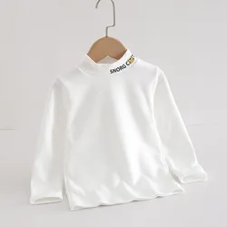 Camiseta térmica de forro polar con cuello alto para niños
