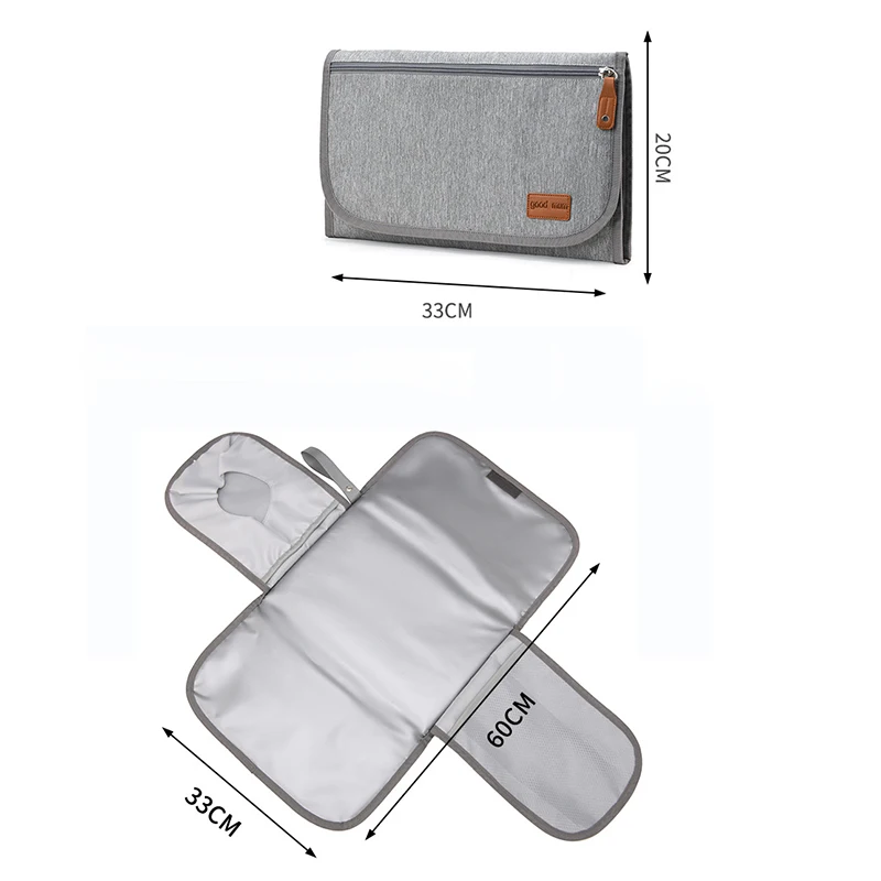 Almohadilla de pañales para bebé 3 en 1, impermeable, cambiador de pañales, viaje, multifunción, portátil, cubierta de pañal para bebé, estera, bolsa de pañales plegable a mano - imagen 3