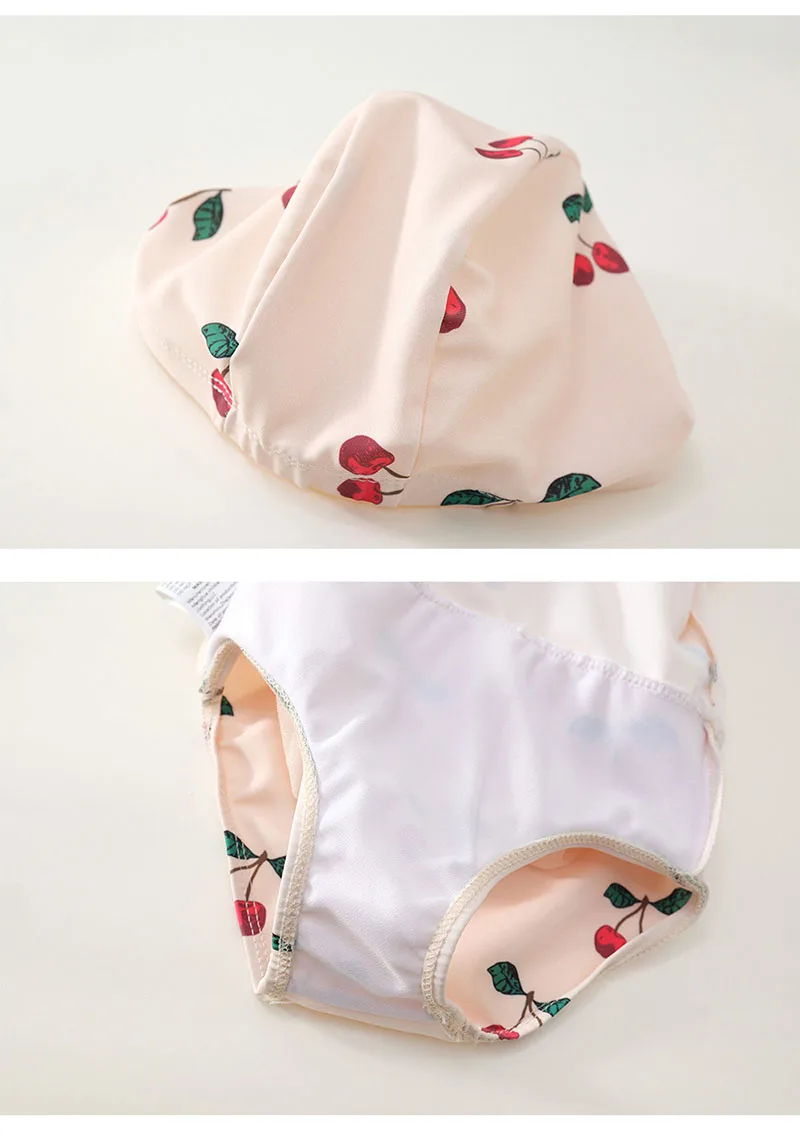 MILANCEL Bañador una pieza con sombrero para niña – Malla de cereza - imagen 3