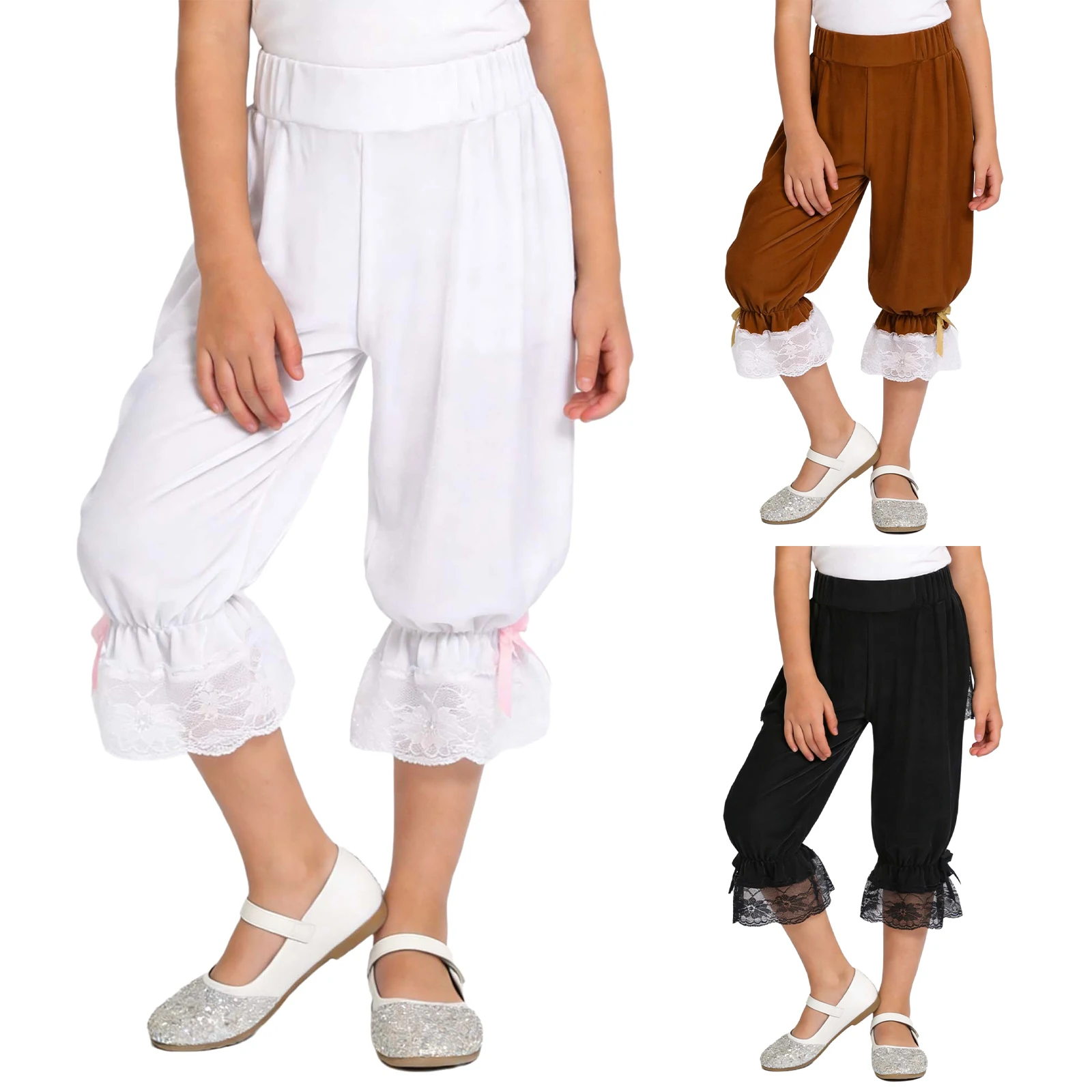 Pantalón corto de encaje floral niña con volantes estilo victoriano - imagen 5