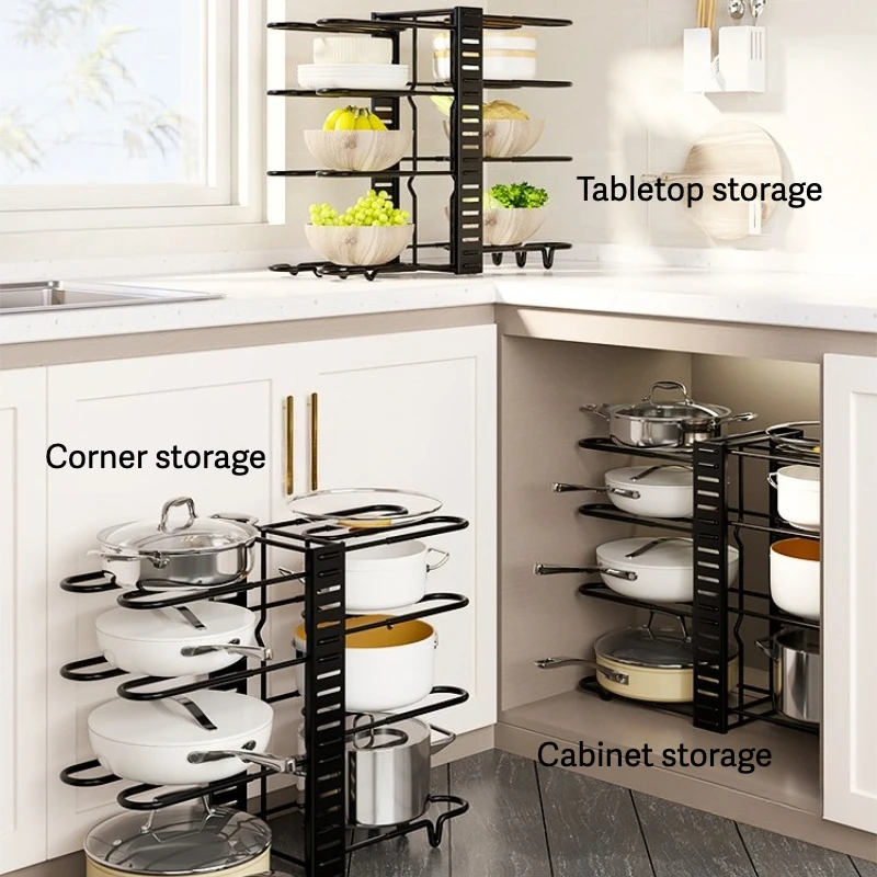 Organizador vertical plegable para ollas y tapas desmontables - imagen 2