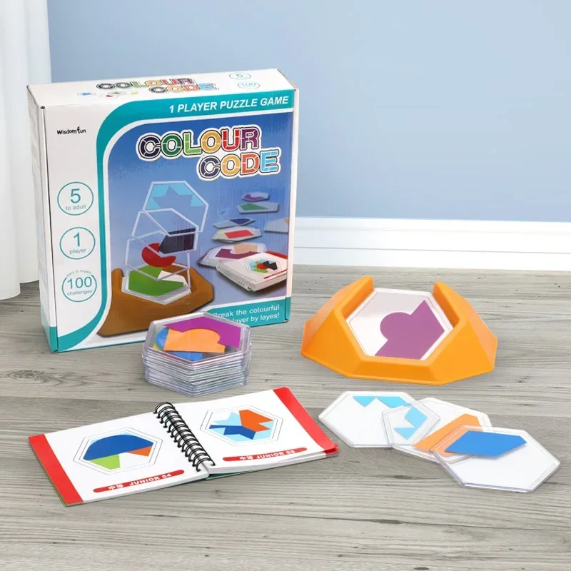 Juego de lógica de rompecabezas de código de Color para niños, juguetes inteligentes geométricos coloridos para niños, regalos de bricolaje, promoción de habilidades de pensamiento - imagen 2