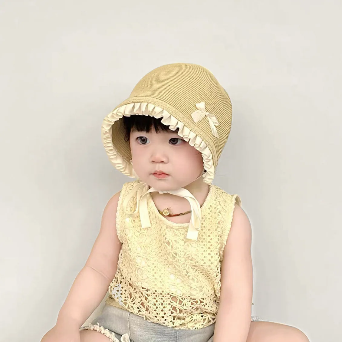Sombrero de paja estilo francés para niña