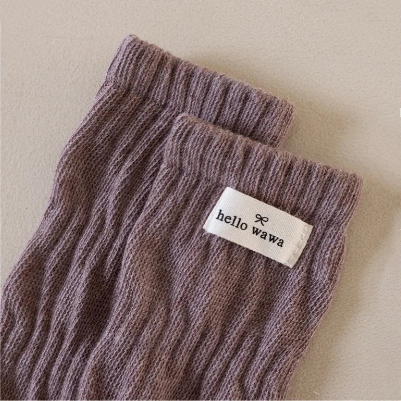 Calcetines altos de algodón para niñas – estilo retro sin costuras