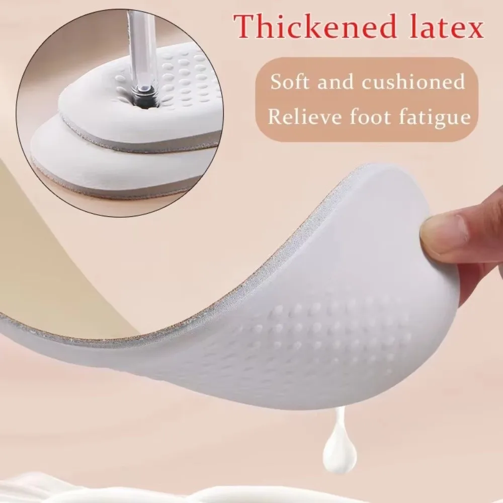 Plantilla deportiva de látex de cuero cómoda, plantillas de piel de vaca con relleno suave que absorben los golpes, plantillas transpirables con soporte para arco para el cuidado de los pies - imagen 4