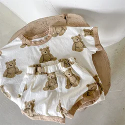 MILANCEL Conjunto ositos para niños – Camiseta y shorts estilo vintage