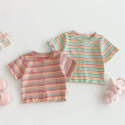MILANCEL Cárdigan de rayas coloridas para niñas – Ligero verano