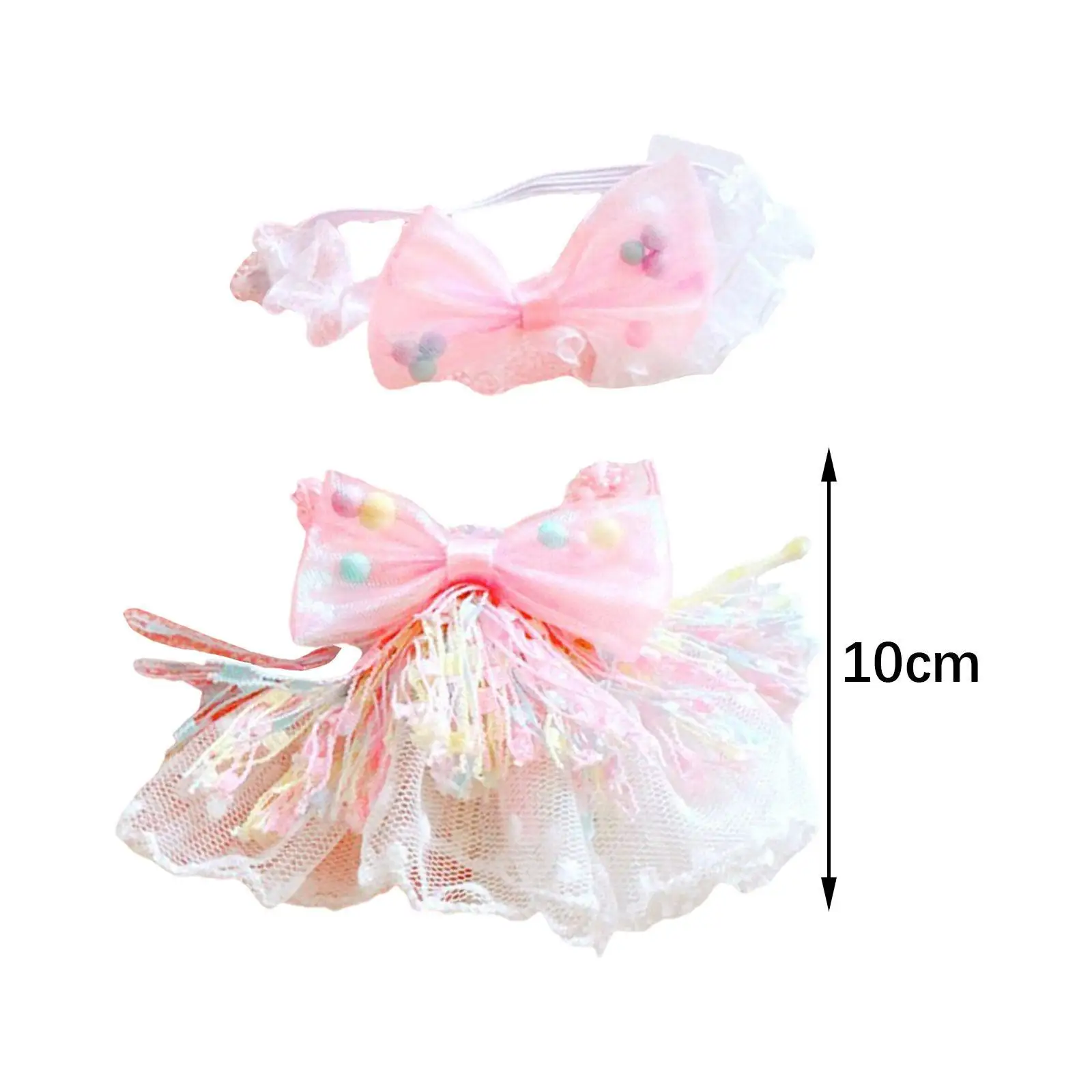 Doll Tassel Skirt Costume Accs, Pretend Play, DIY Doll Decor, with Hair Accessories for 15cm Pendant Dolls Birthday Gifts