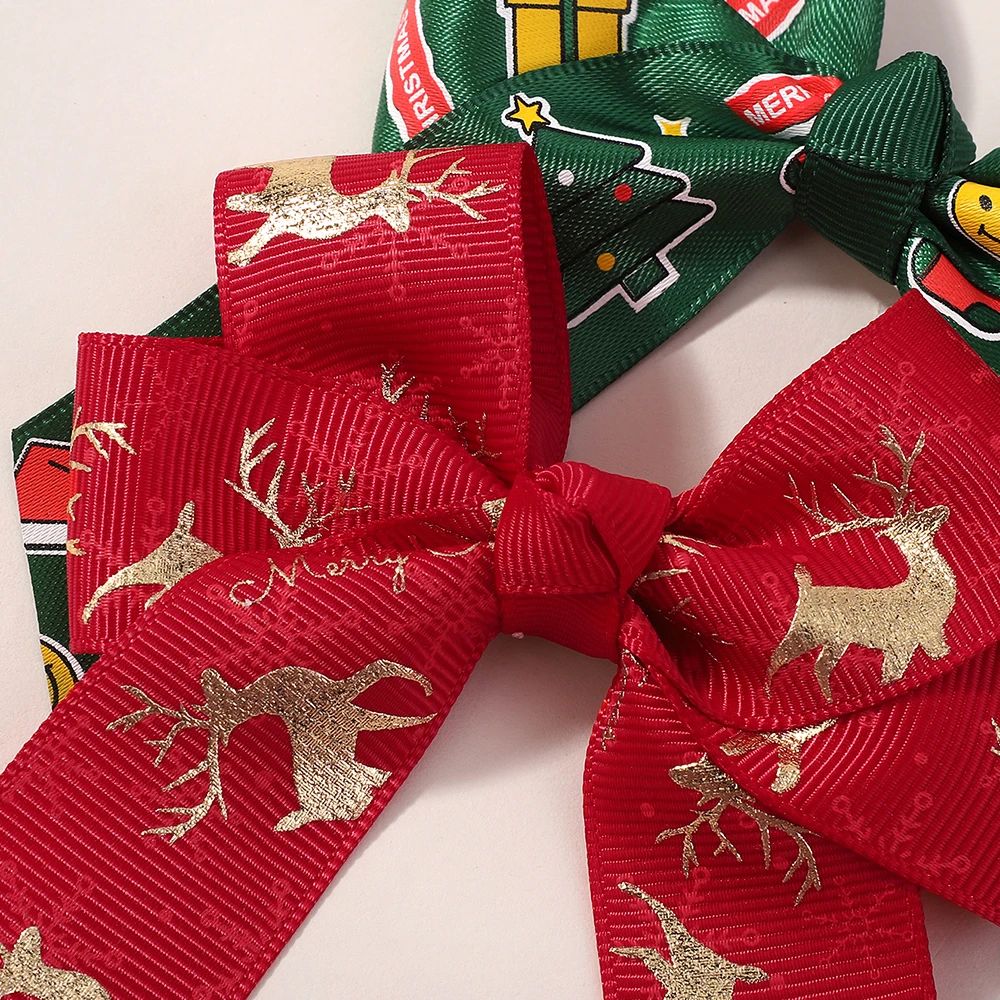 2 unids/set de pinzas para el pelo con lazo de Navidad para niñas, horquillas simples para animar, pasadores de moda, accesorios para el cabello - imagen 3
