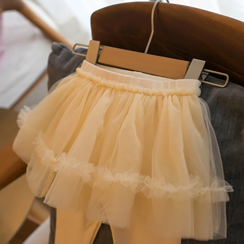 MILANCEL nuevo otoño bebé pantalones ajustados para niños Culotte 1-4Y niñas dulce falda de malla Leggings pantalones para niños - imagen 5