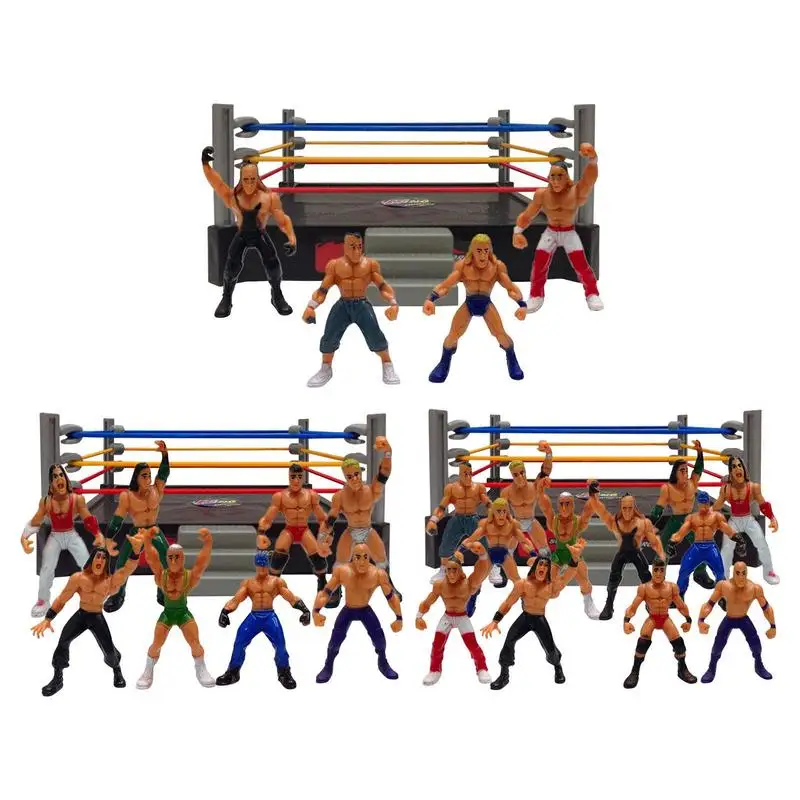 Paquete de Batalla Mini Wrestling Ring Play Set con Figuras de Acción de Lucha Libre DIY Juguete Educativo de Construcción de Luchadores Realistas para Juego de Pretend Play. - imagen 5