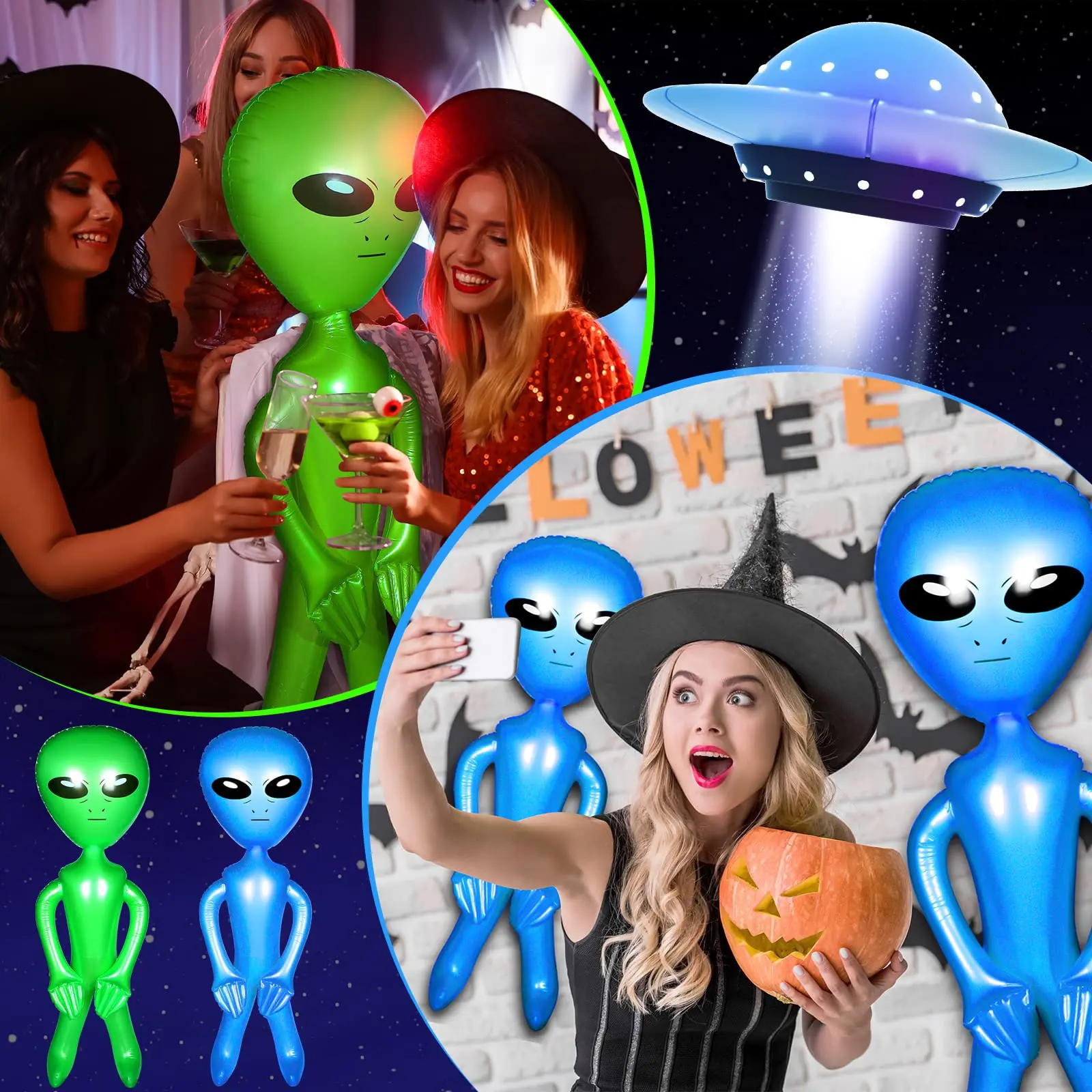 Figuras alienígenas hinchables para niños – Decoración infantil divertida - imagen 2