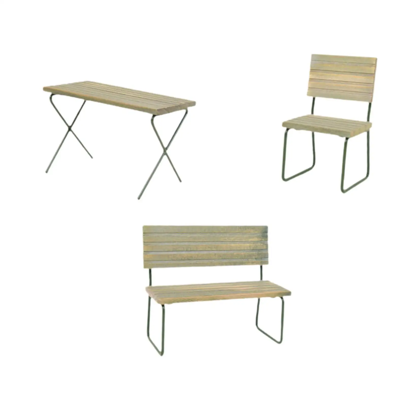 1:12 Dollhouse Table Chairs Scenes Outdoor Toy Set Outdoor Miniature Play Set for Holiday Gifts Ornament Scene Decor Children