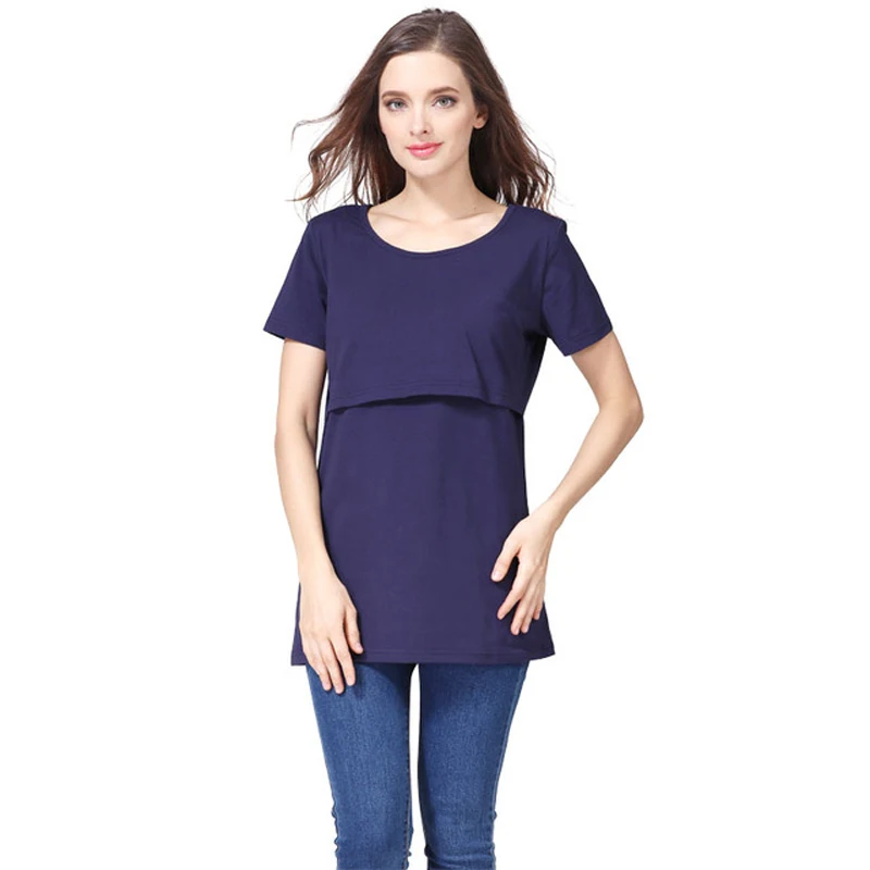 Camiseta de lactancia manga corta de algodón para talla grande - imagen 4
