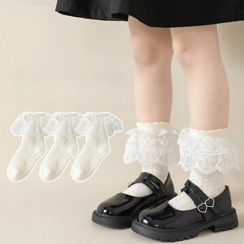Calcetines de Princesa con Encaje para Niñas – Algodón transpirable - imagen 2