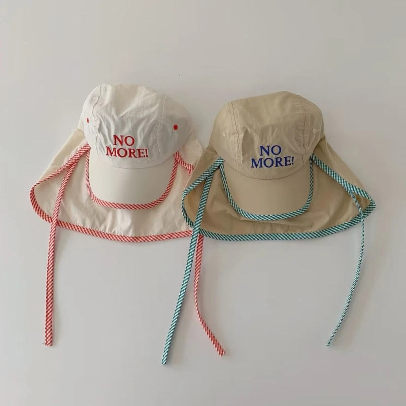 Sombrero para niños, visera protección solar secado rápido, sombrero con solapa para cuello, accesorios para
