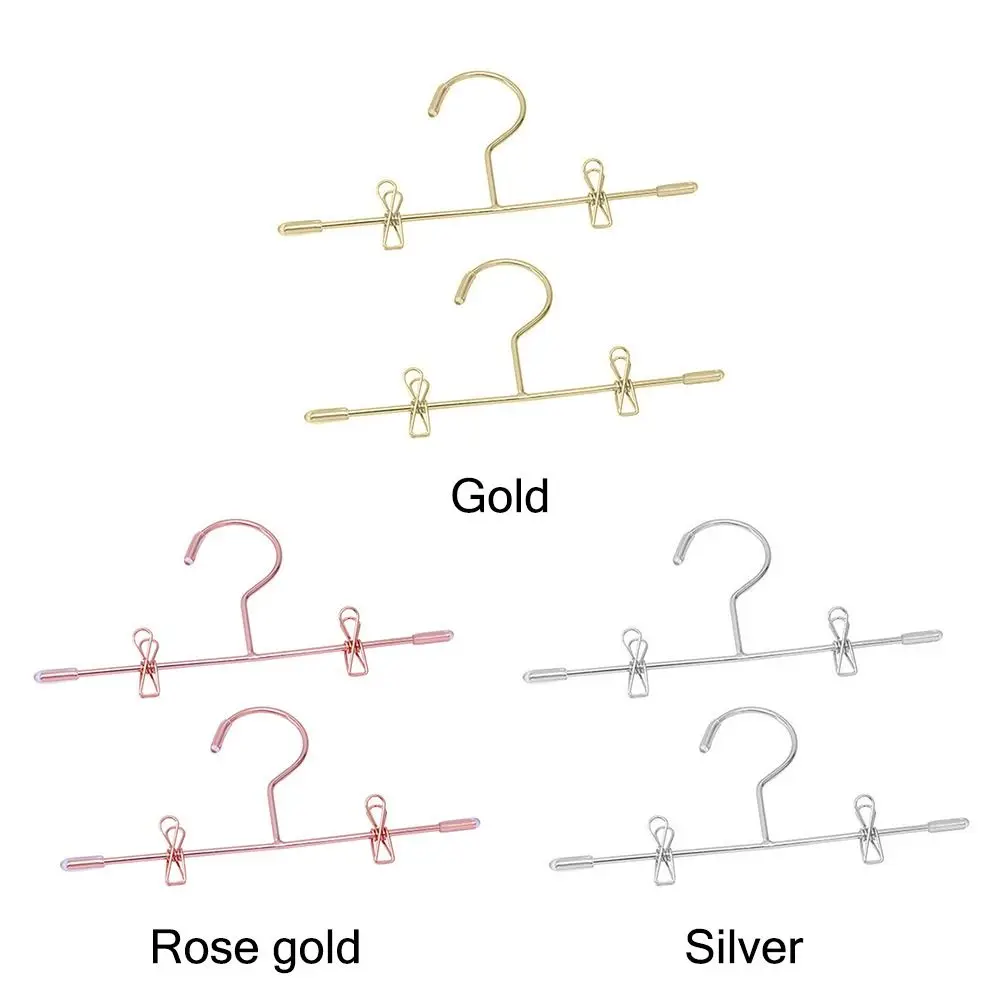 Colgador en miniatura de Metal para ropa de muñeca, accesorios de decoración, Mini Clips de calcetín para pantalón, dorado y plateado, 5 piezas, 75mm/120mm - imagen 5