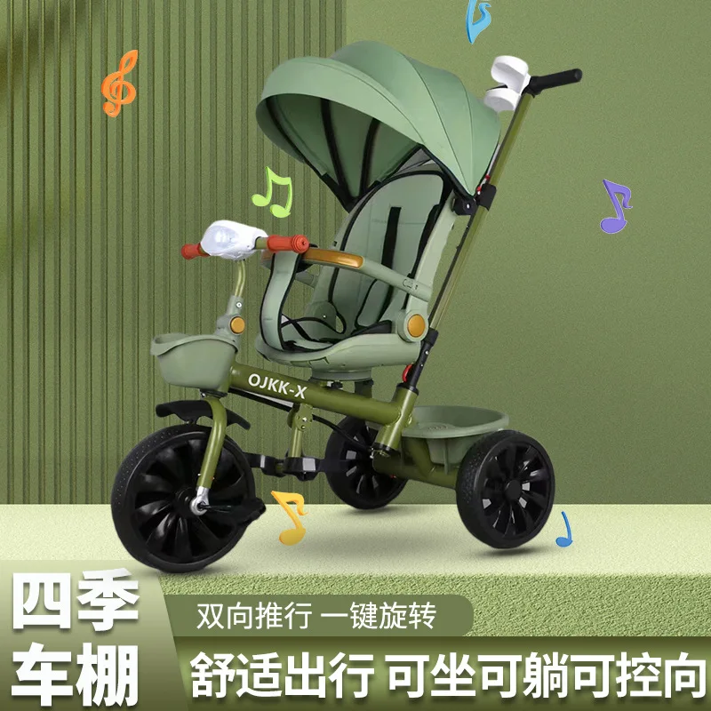 Triciclo convertible en cochecito plegable para bebé y niño - imagen 3