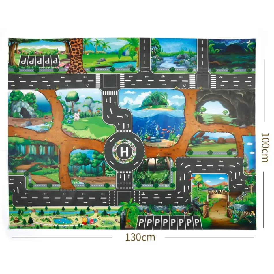 Alfombra de juego infantil 100x130 cm - mapa granja, impermeable - imagen 3