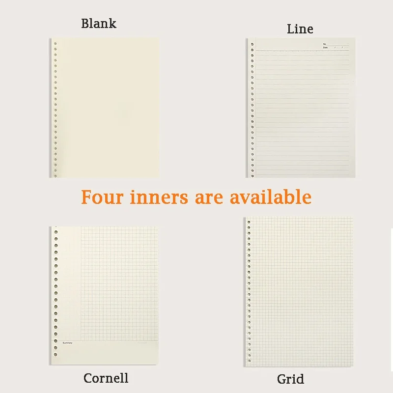 Recambio reemplazable cuaderno de hojas sueltas A4 A5 B5 carpeta planificador 6 estilos disponibles suministros escolares de oficina accesorios de papelería - imagen 5