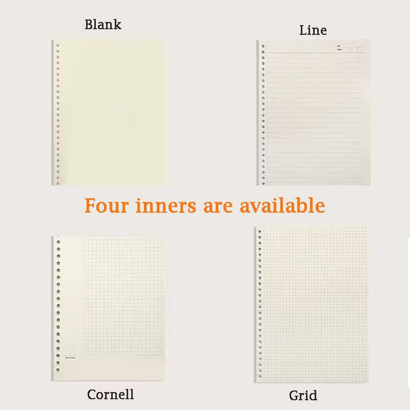 Recambio reemplazable cuaderno de hojas sueltas A4 A5 B5 carpeta planificador 6 estilos disponibles suministros escolares de oficina accesorios de papelería - imagen 5