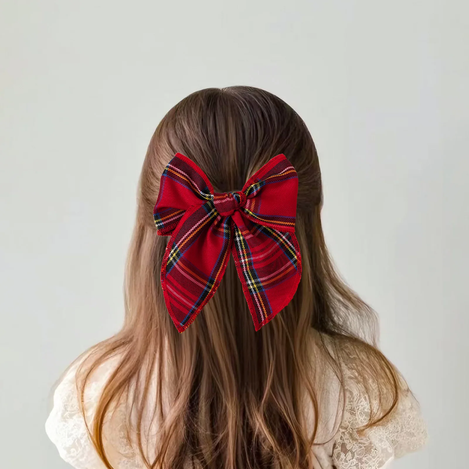 Lazo de algodón puro para niños con diseño a cuadros estilo japonés