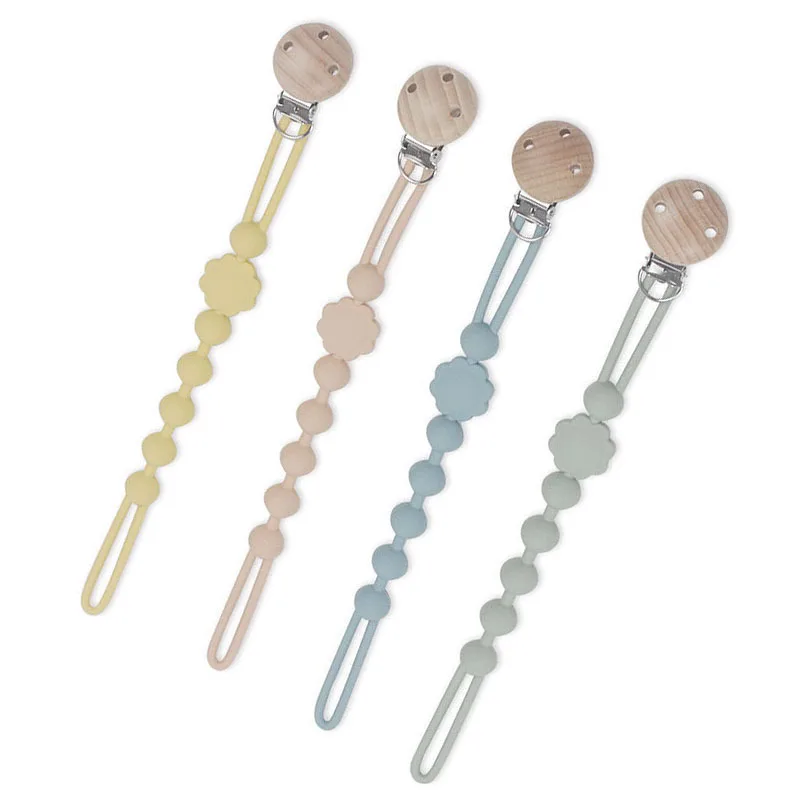 Clip de cadena de chupete de silicona para bebé, soporte de pezones ficticio, Clips sin BPA, cadena de dentición para bebés, regalos de juguete, accesorios para bebés lindos