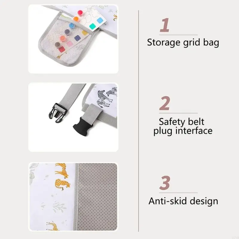 D7YD Portable Avión Infantil Extensión asiento Pad, extender asiento del reposapiés viaje para diseño dibujos - imagen 4