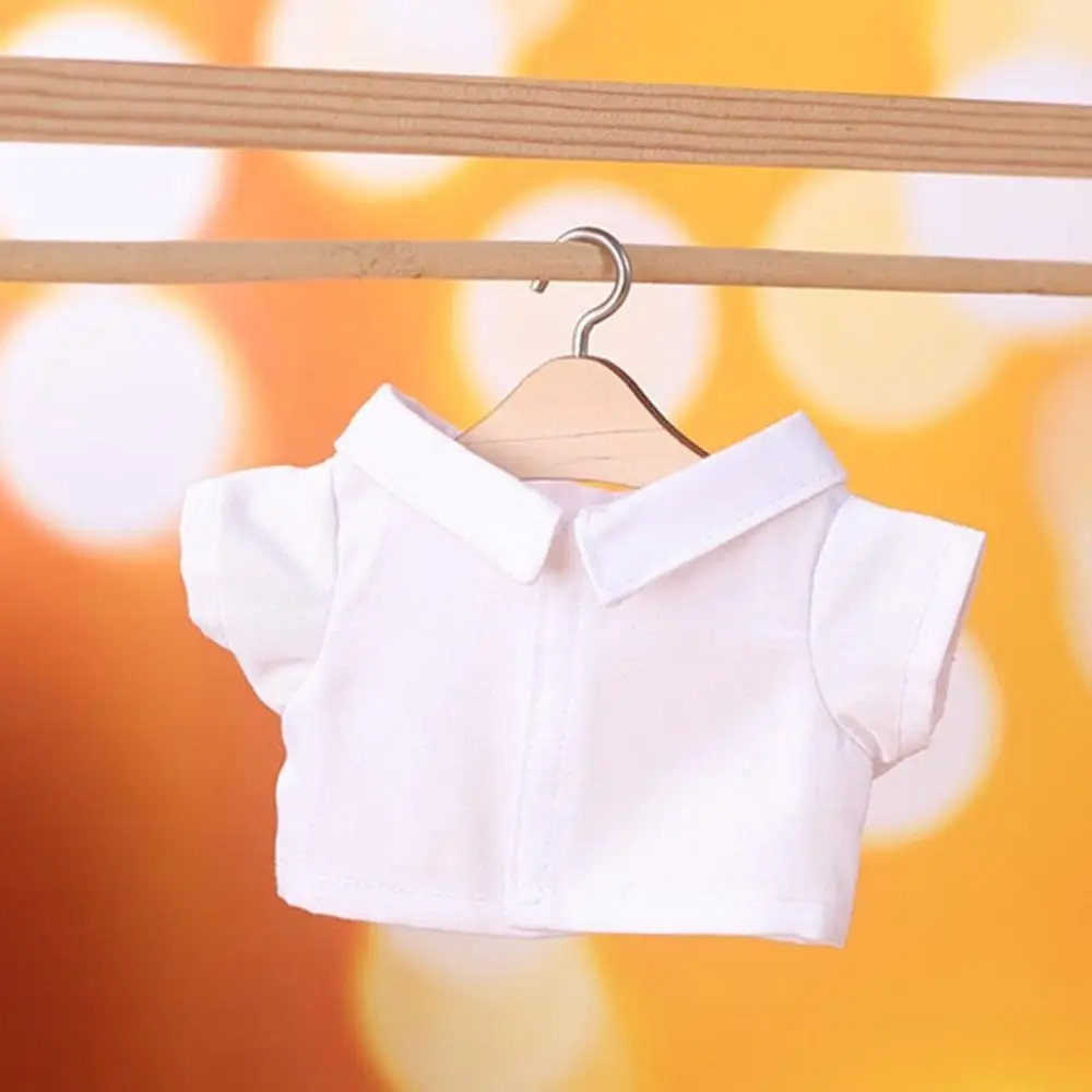 Ropa de algodón para muñecas, Tops de moda, solapa, camisa de Color puro, blusa de celosía a rayas para muñecas EXO Idol, juguetes de peluche, 15/20CM - imagen 4