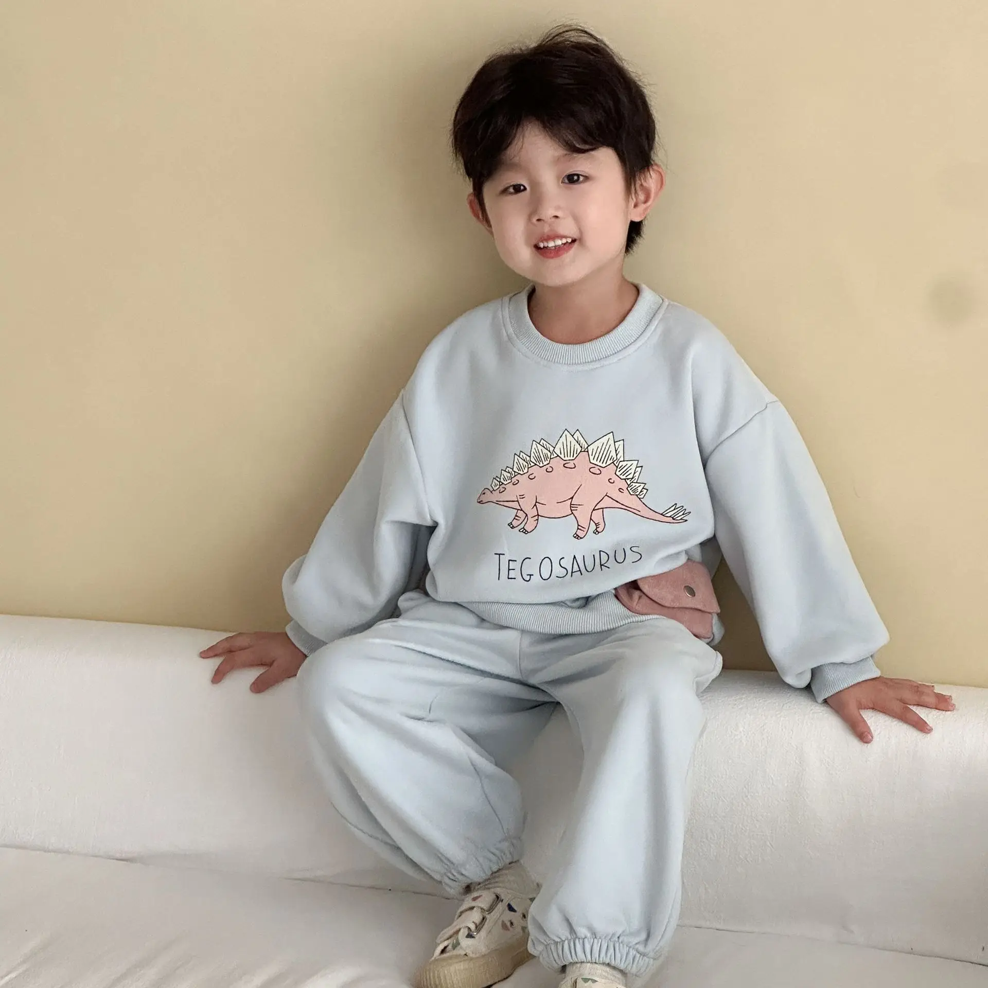 Conjunto de ropa para niños Sudadera con capucha de dibujos animados y pantalones largos 2 piezas Traje con capucha Ropa de abrigo deportiva informal para niñas - imagen 3