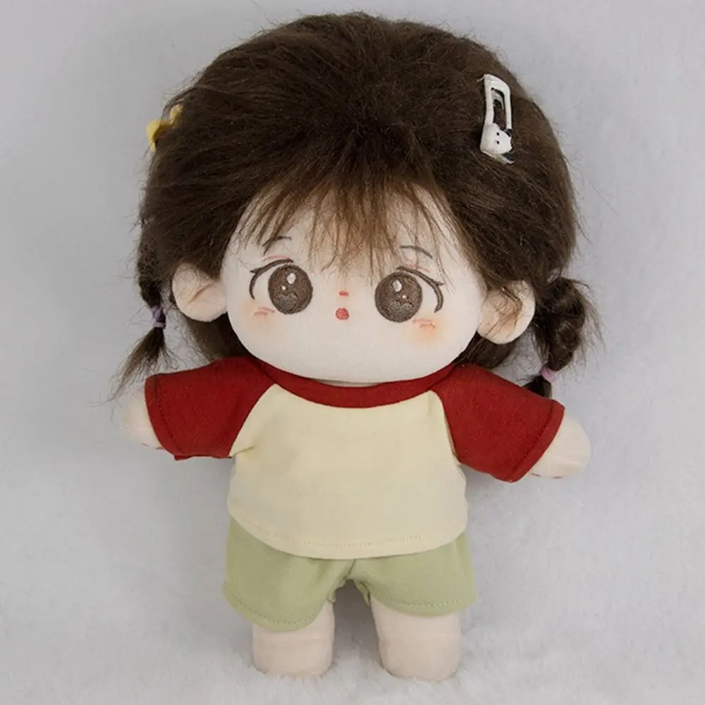 Ropa de muñeca de 10CM, bonitas camisetas de algodón, sudadera de Color caramelo para muñecas de peluche, accesorios de juguetes, traje de muñeca Idol - imagen 5