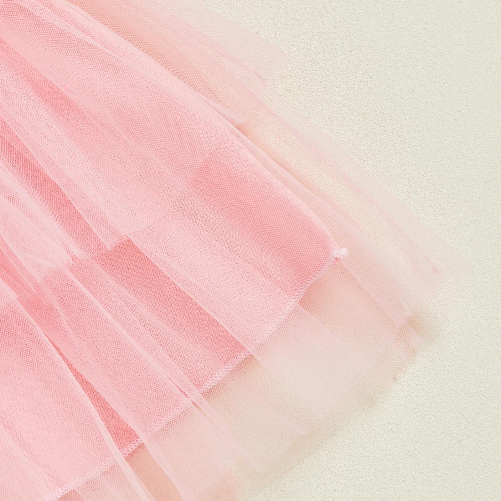 Tregren Vestido bordado para niñas de corte A con tul y manga larga - imagen 3