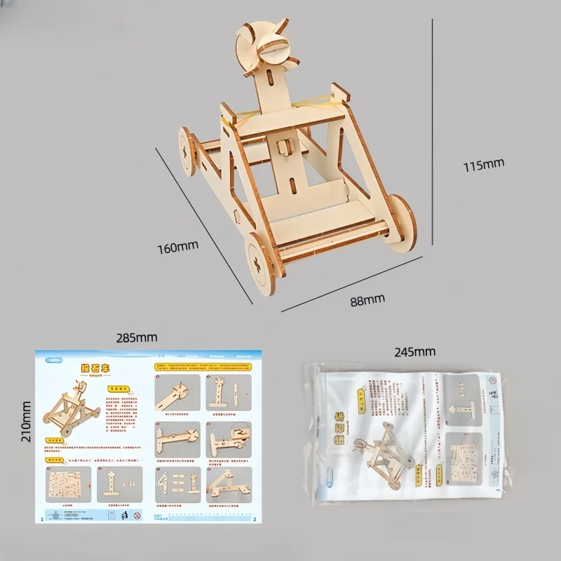 Carro de lanzamiento de piedra DIY, juguetes tecnológicos hechos a mano, experimento divertido de física para niños y estudiantes, juguetes de ayuda para enseñanza, regalo - imagen 2