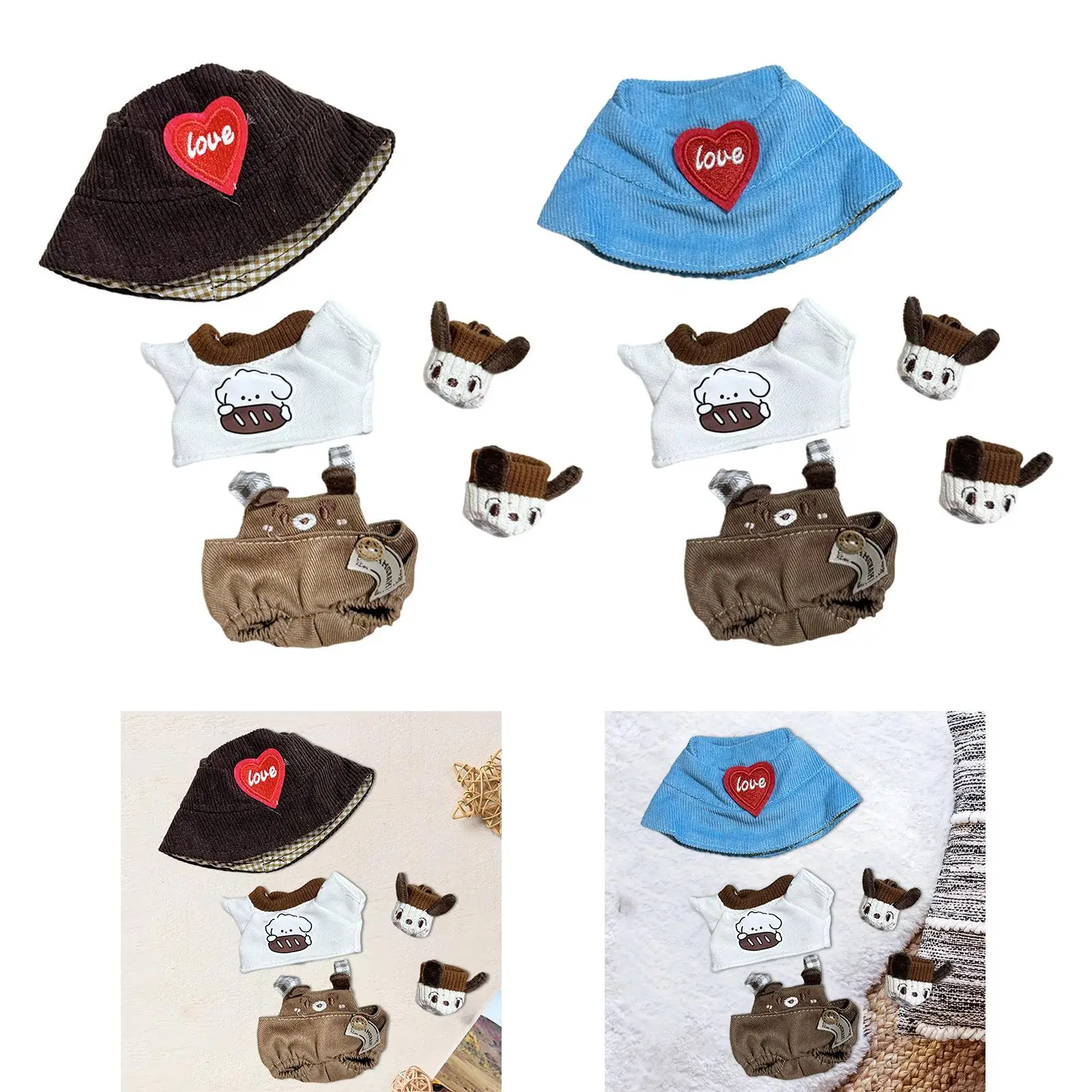 Plush Doll Clothes DIY Plush Doll Accessories for 15-17cm Doll Costumes Stuffed Plush Doll Dress up Fashion Cartoon Comfortable Plush Doll Clothes DIY Plush Doll Accessories for 15-17cm Doll Costumes Stuffed Plush Doll Dress up Fashion Cartoon Comfortable