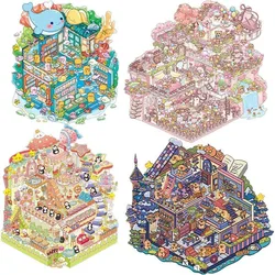 Vinilos decorativos infantiles 3D – Castillo y ciudad en relieve