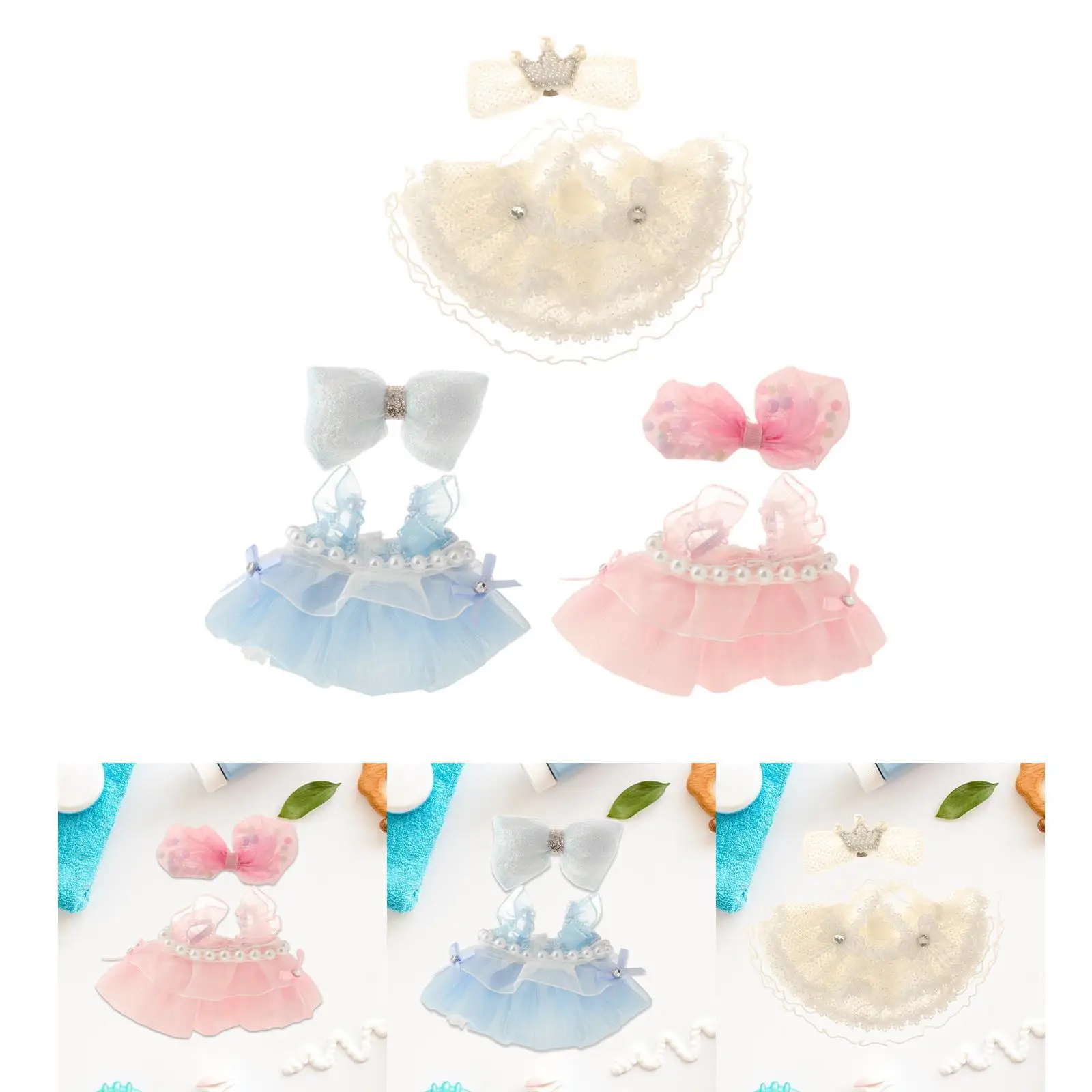 Plush Doll Suspender Skirt Brace Skirt Costumes Pretend Play Clothing DIY Make Your Own Dolls Princess Dress for 5.91'' Dolls