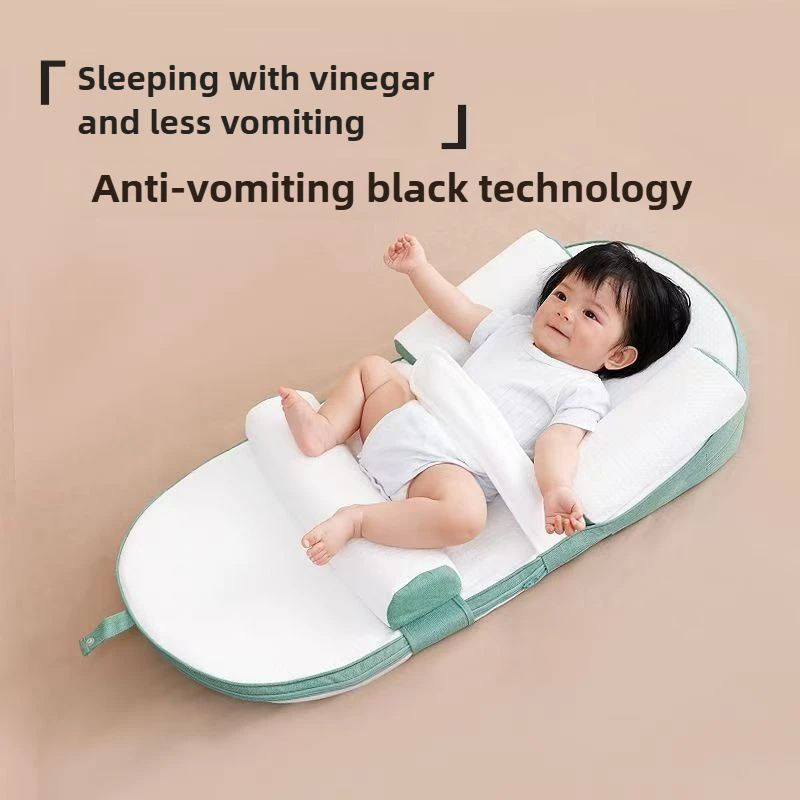 Almohada de alimentación para recién nacido, soporte ajustable para pendiente y columna vertebral, sin estrangulamiento, portátil, transpirable, lavable, certificado seguro - imagen 5