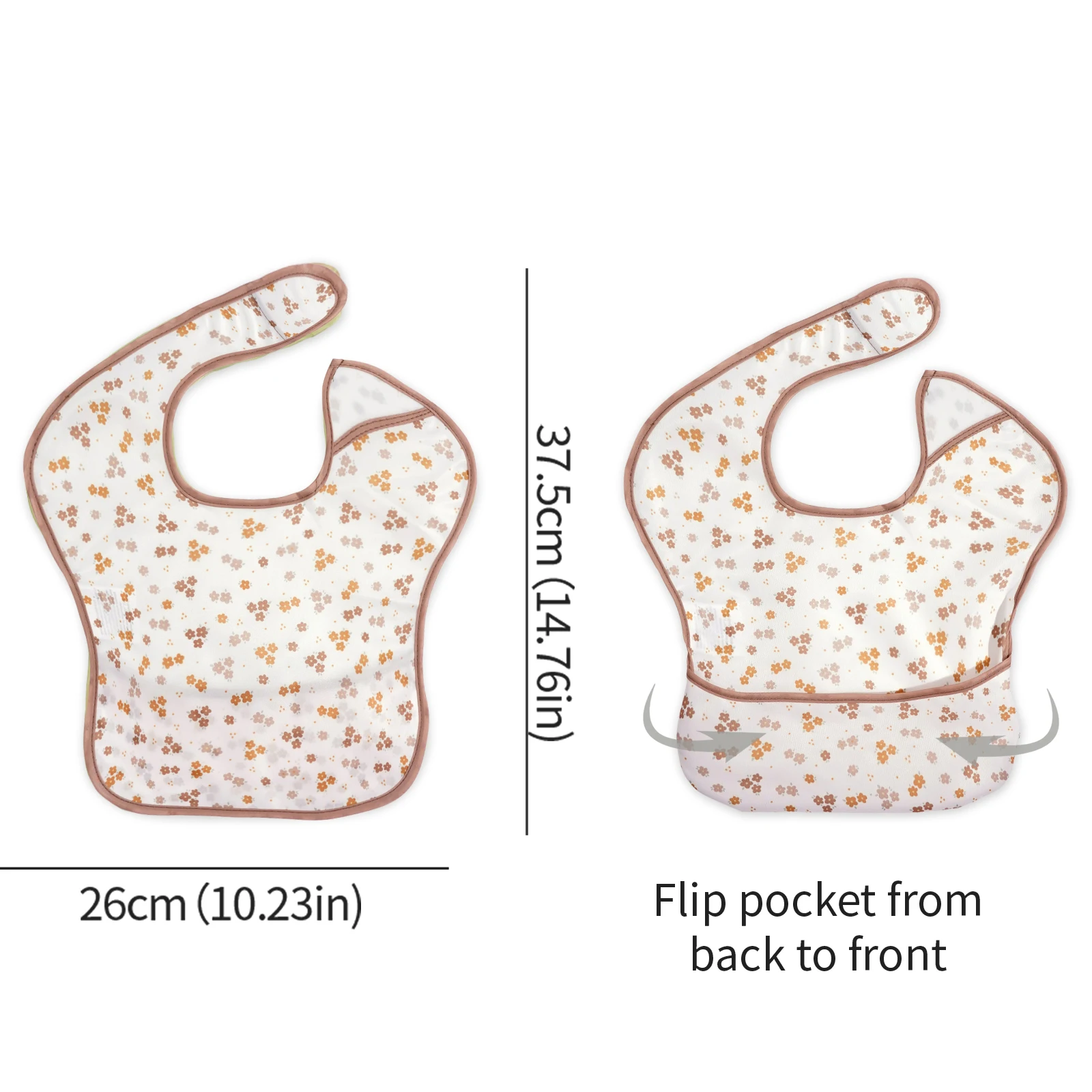 Paquete de 3 baberos para bebé a prueba de desorden con bolsillo Reversible, Baberos de alimentación para bebé con destete Led impermeable y recogedor de alimentos - imagen 2