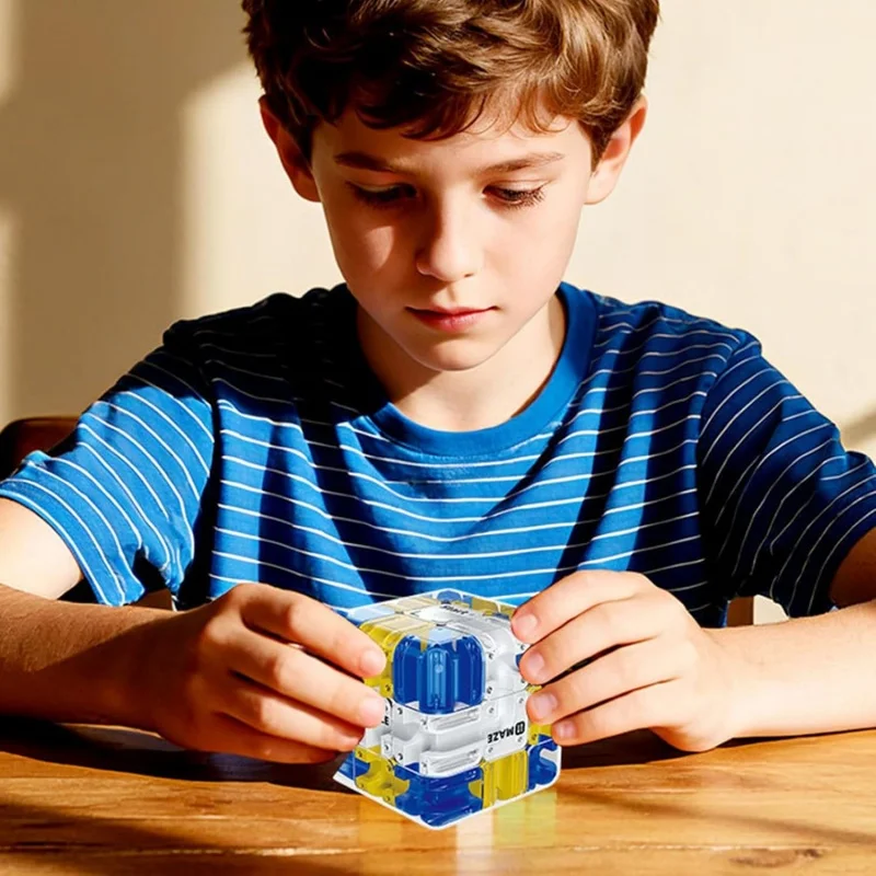 Novedad divertida bola de laberinto 3D rompecabezas interactivo cubo de rodillo juguete de aprendizaje STEM para niños adolescentes alivio del estrés juego de habilidades cognitivas - imagen 2