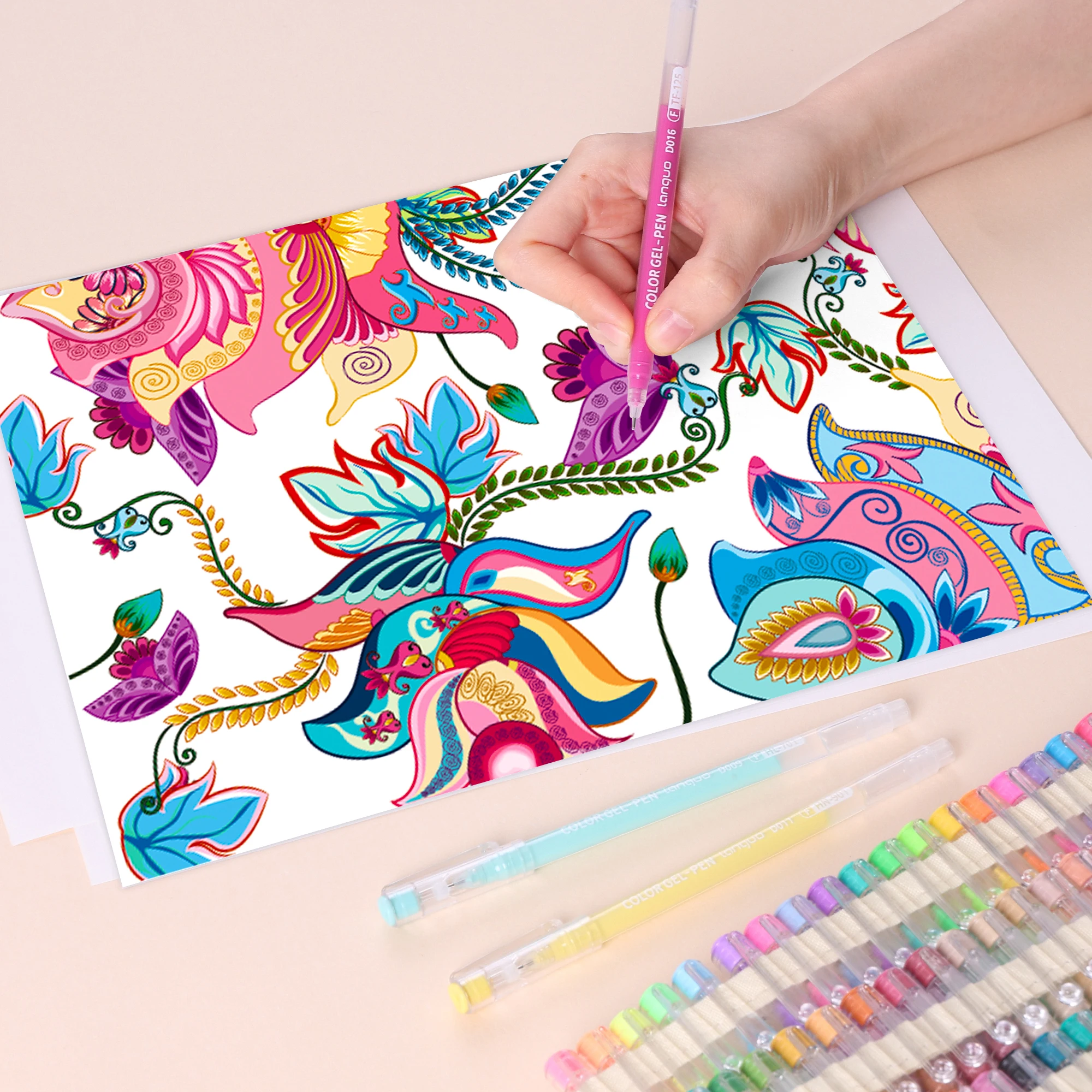 Juego de bolígrafos de Gel para pintura de Color, con caja de almacenamiento, punta de aguja de 0,6mm, bolígrafos de tinta de gran capacidad de Color rico, suministros de arte para diario, tarjetas, bricolaje - imagen 4