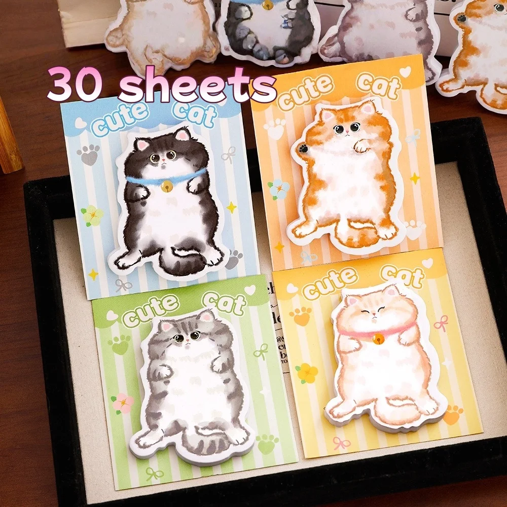 Gato pequeño, notas adhesivas bonitas y elegantes, notas de alta apariencia, deja un mensaje, N veces, 30-120 hojas - imagen 2