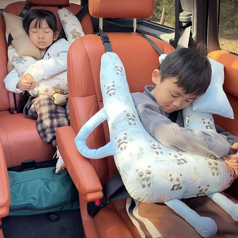 Nuevo asiento de coche de seguridad para niños, almohada con soporte para la cabeza, cojín de algodón con dibujos animados, asiento de viaje para bebé, soporte para el cuello, almohadilla para reposacabezas - imagen 3