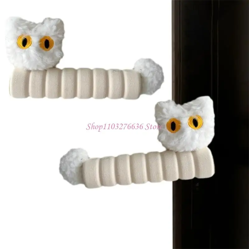 R6FD funda EVA con dibujos gatos, cubierta para manija puerta habitación, protecciones contra choques a prueba