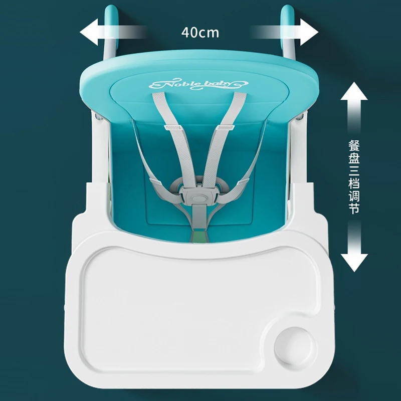 Silla de alimentación alta plegable, mesa de comedor para niños, silla de comedor multifuncional portátil para bebés, silla de aprendizaje para bebés en casa - imagen 3