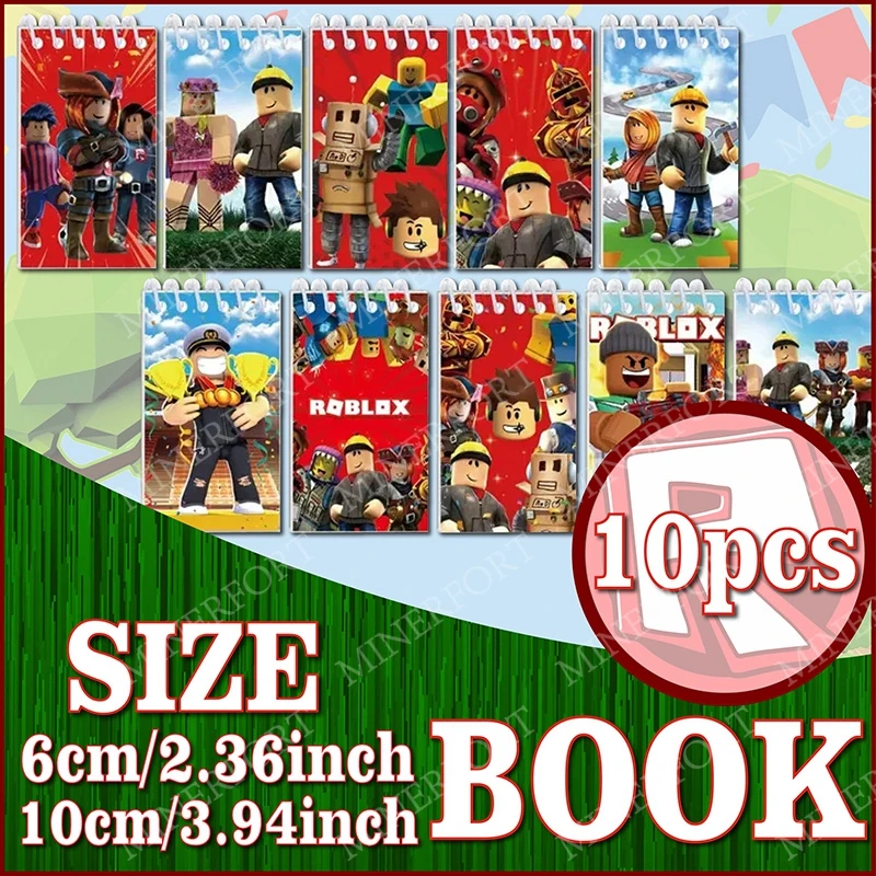 Roblox tema personaje de dibujos animados cuadernos patrón decoración papelería suministros para estudiantes regalos accesorios fiesta diaria