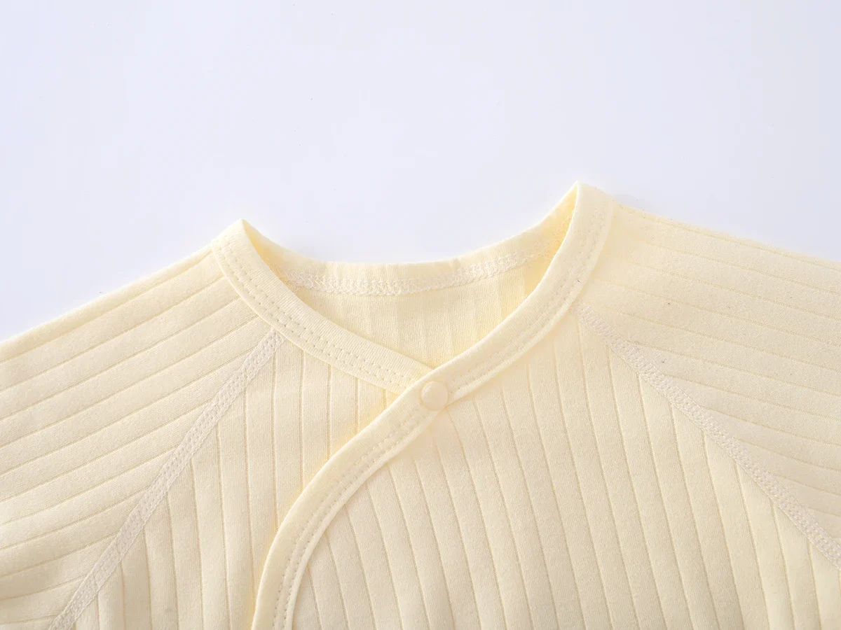 Somenie Onesie 100% algodón bebé recién nacido mameluco de manga larga infantil sólido tejido mono fino para regalos de estaciones para niños niñas - imagen 3