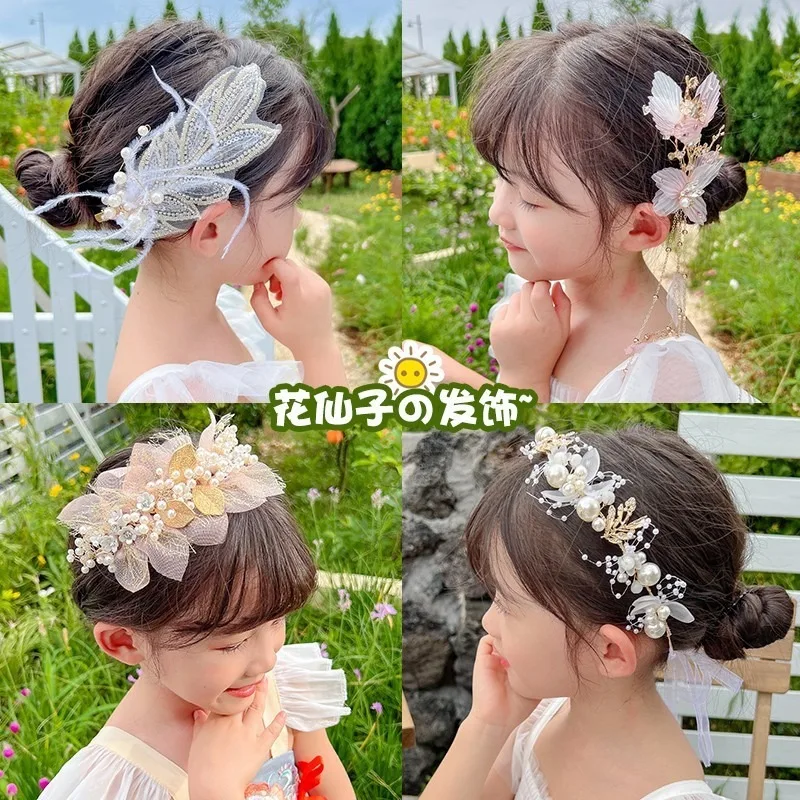 Corona para niños, tocado, corona de princesa, diadema de Súper Hada, flor para niña, accesorios para el cabello de flores para boda, horquilla - imagen 4